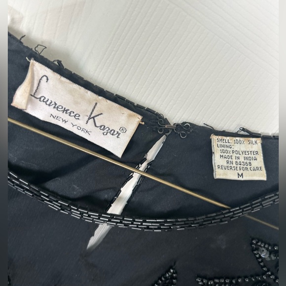 Sequin Black Silk Top - Picture 2 of 3